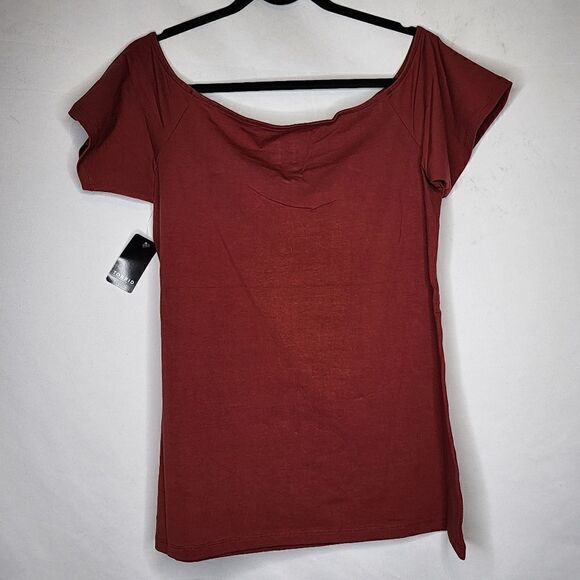 6X 30W Torrid Brown Foxy U Bar Off Shoulder Short Sleeve Top Stretch Plussize fi - Picture 2 of 7